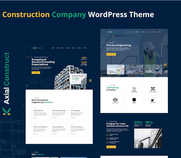 Axial – WordPress İnşaat Firması Teması