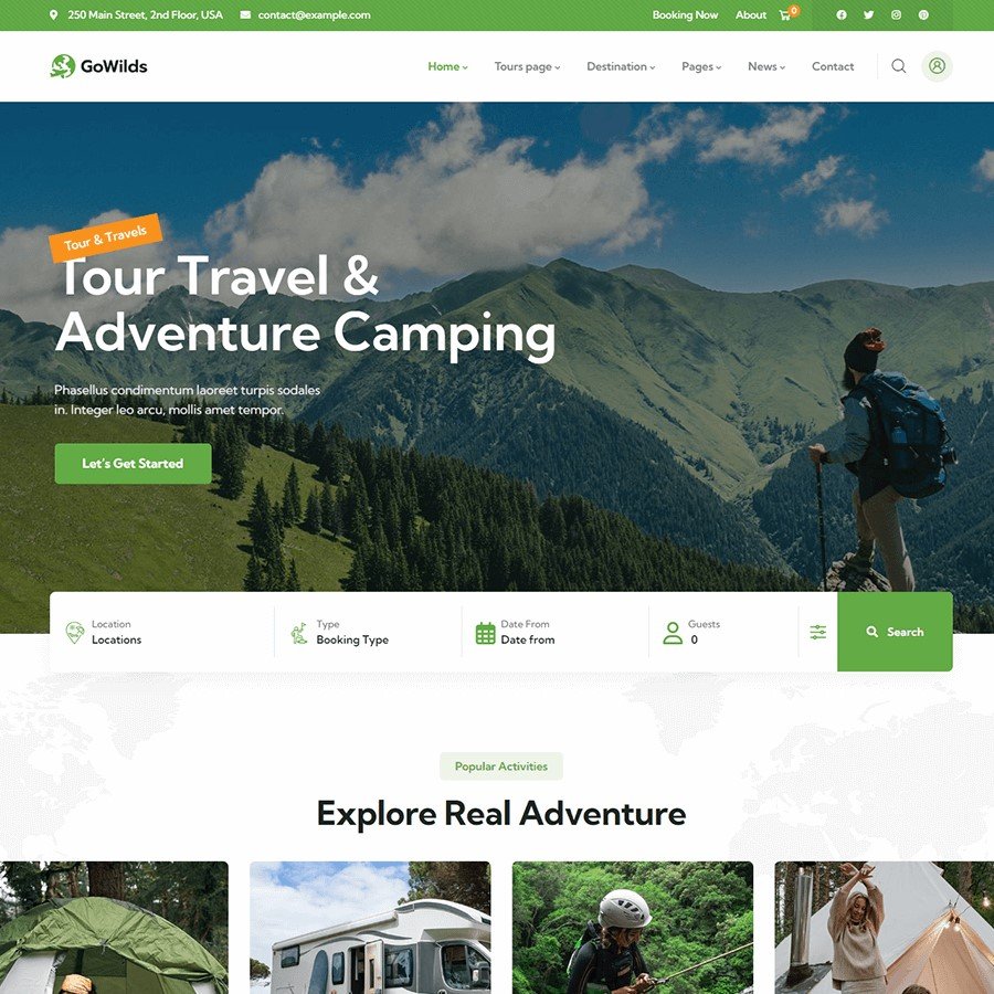 Gowilds – WordPress Tur & Gezi Rezervasyon Teması