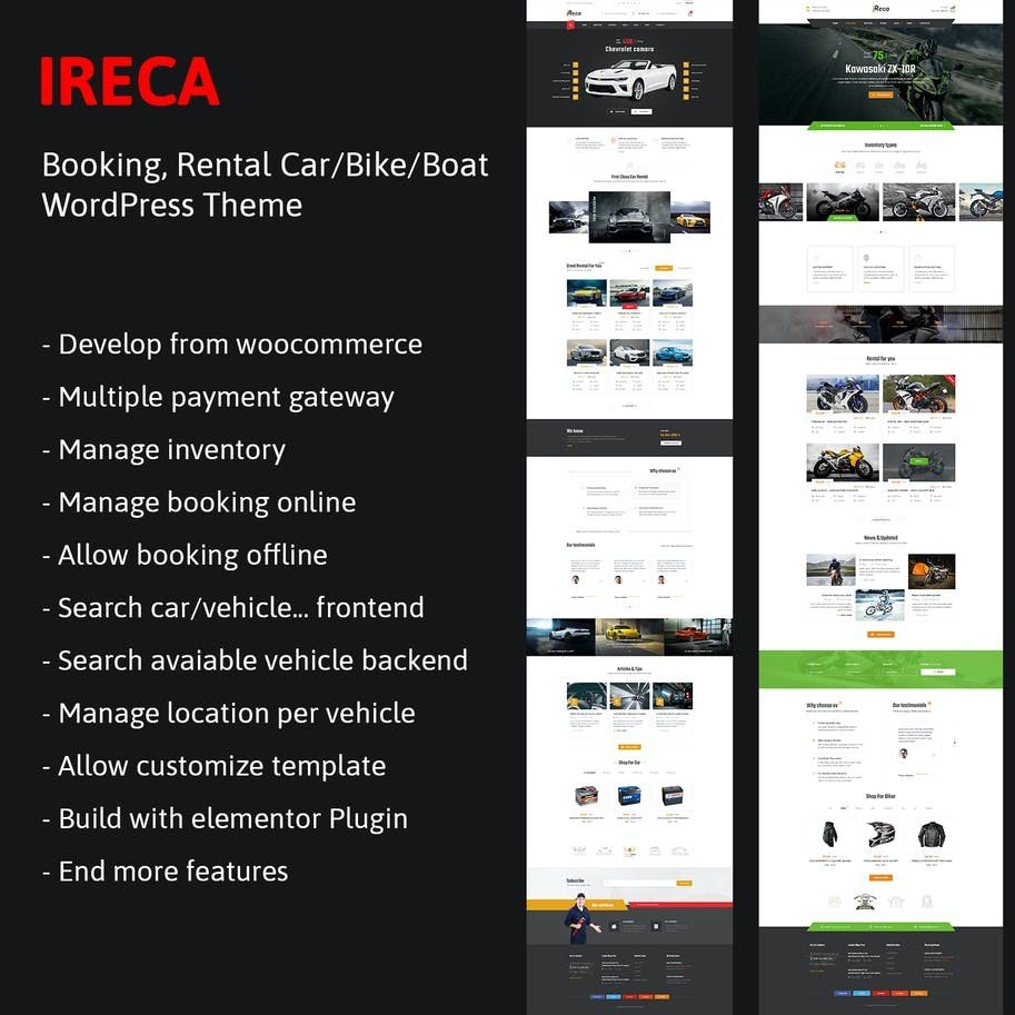 Ireca – WordPress Araç Kiralama Teması