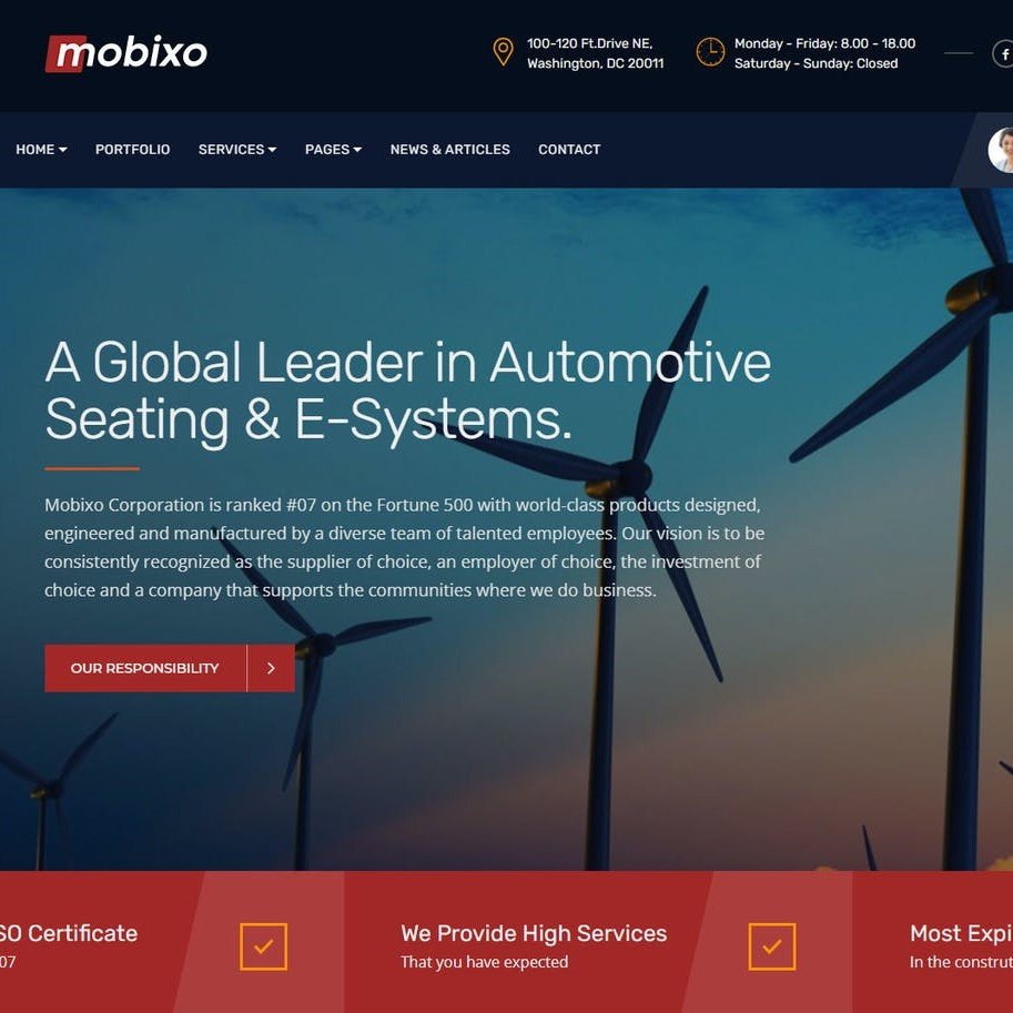 Mobixo | Kurumsal & Endüstri WordPress Teması